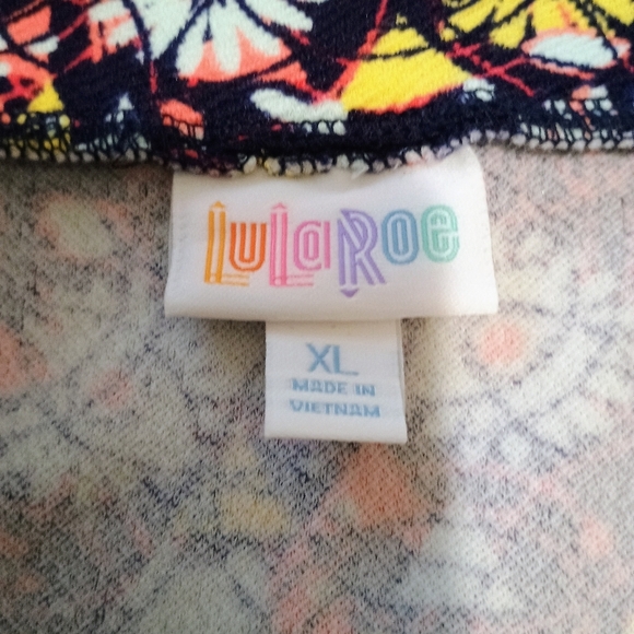 NWT LuLaRoe Cassie Pencil Skirt Midi Navy Daisy Size XL Extra Large - Picture 5 of 6